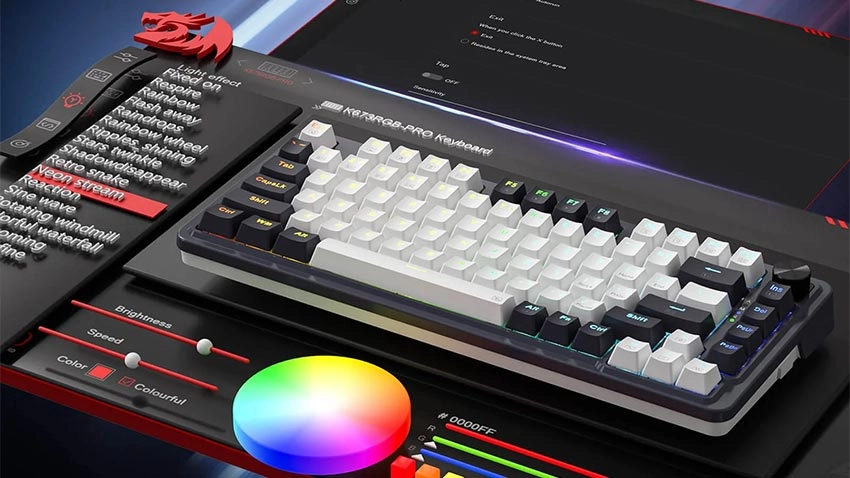 کیبورد بی سیم/باسیم مکانیکال گیمینگ ردراگون Geb K673WB PRO
