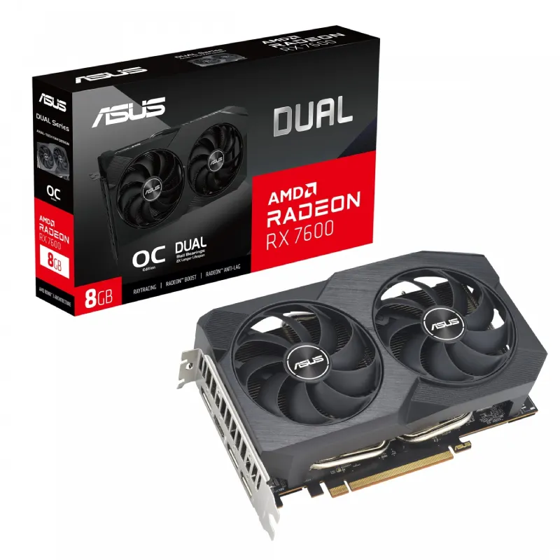 کارت گرافیک ایسوس مدل Dual Radeon RX 7600 EVO OC Edition 8GB