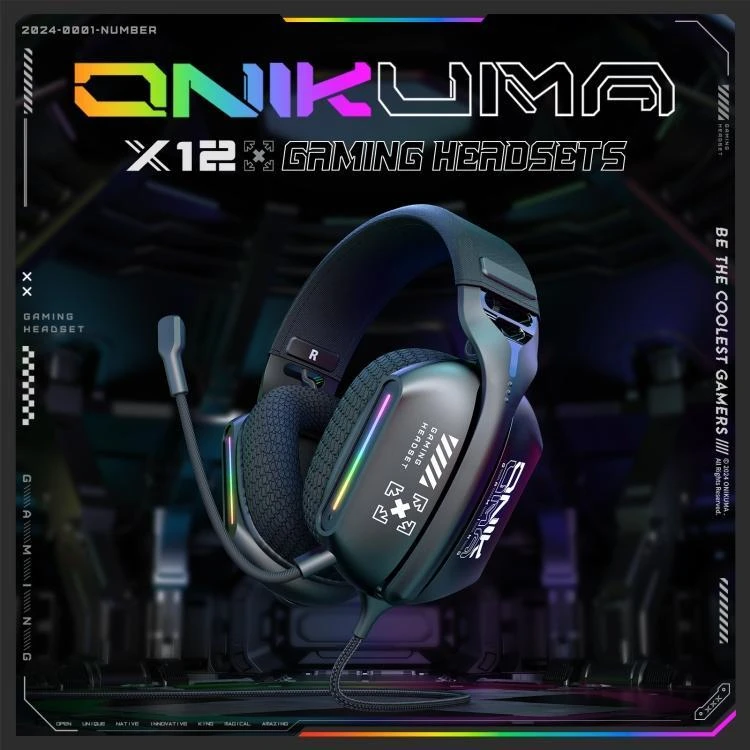 هدفون گیمینگ باسیم اونیکوما مدل X12 RGB WRD