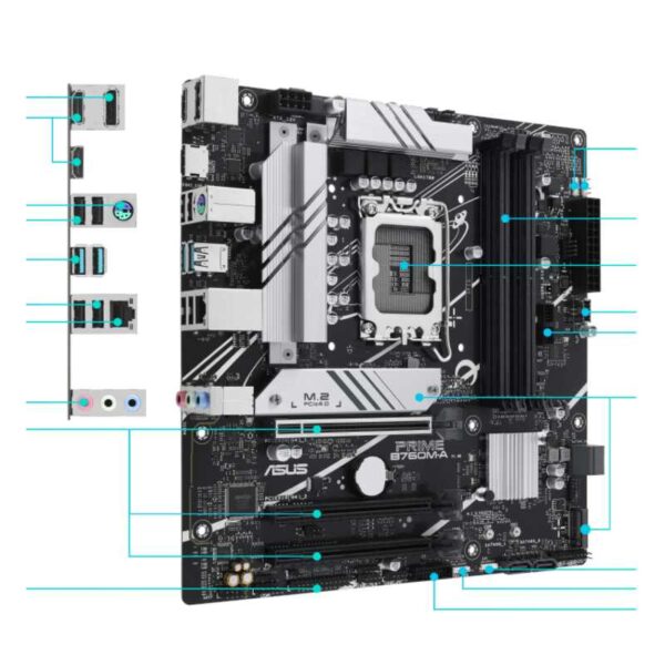 مادربرد ایسوس مدل PRIME B760 M-A D4 - تصویر 2