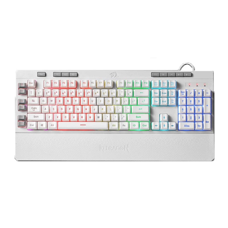 SHIVAWHITE1.jpg کیبورد گیمینگ ردراگون K512 Shiva RGB White - Image 1