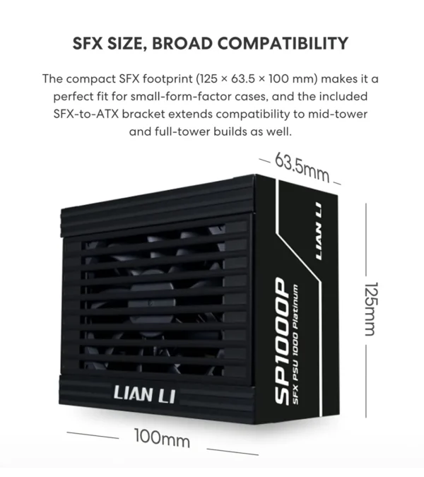 پاور 1000 وات لیان لی SP Platinum 1000 EU Black Full Modular