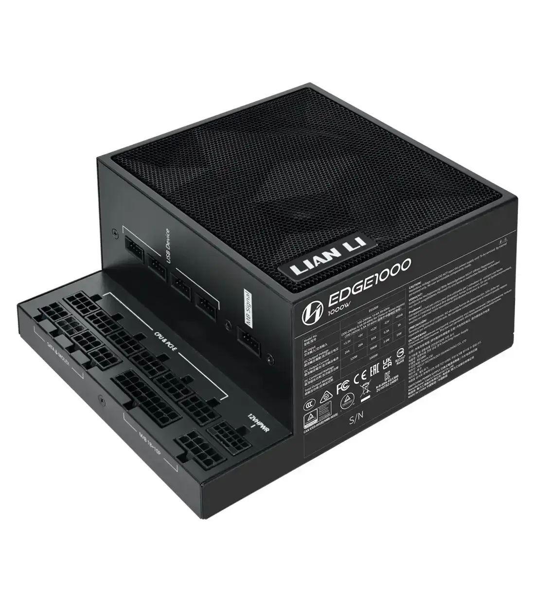 پاور 1200 وات لیان لی EDGE GOLD 1200 UK Black Full Modular به همراه هاب