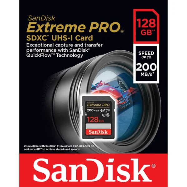 کارت حافظه SD سن دیسک SanDisk 128GB SD Extreme PRO UHS-I 200MB/s - Image 2