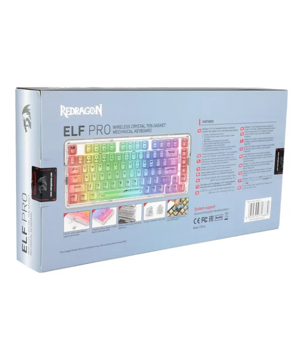 کیبورد بی سیم مکانیکال گیمینگ ردراگون ELF PRO K649 CT - Image 5