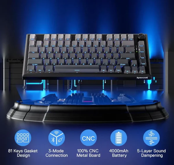 کیبورد بی سیم مکانیکال گیمینگ ردراگون PENUMBRA K687 GG PRO - تصویر 2